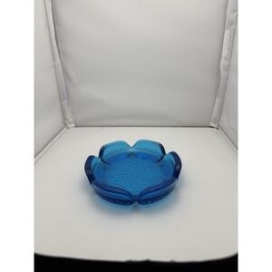 Mid-20th‎ Century Blue Glass Ashtray 1940s 1950s 1960s Mid Century